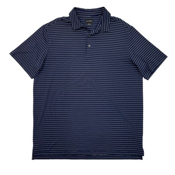 Chase 54 Polo Shirt Mens XL Extra Large Navy Striped Stretch Performance Golf - Picture 1 of 9
